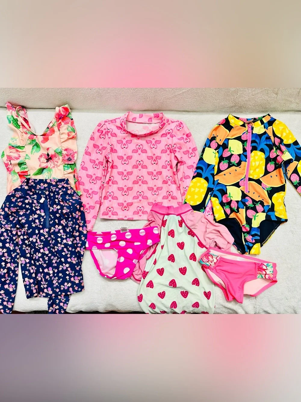 Lot Girls Cute Swimming Suits & One Pieces Size 4-5 Years Excellent Condition